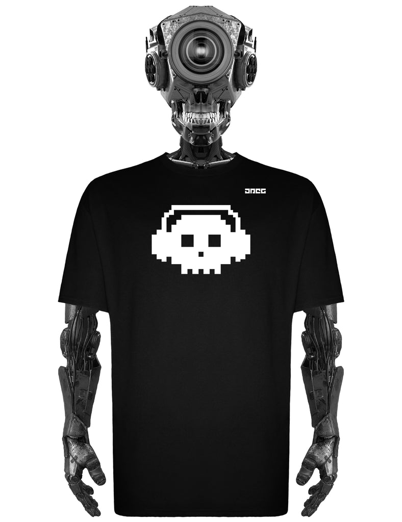 Skull Headphones Unisex T-Shirt - JPEG Cyber Store Goth Geek Alternative Clothing